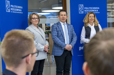 Od lewej: prof. PRz B. Mossety-Leszczak, prof. PRz B. Miller, prof. B. Zatwarnicka-Madura,