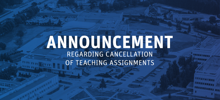 Rector’s announcement on the cancellation of teaching assignments ...